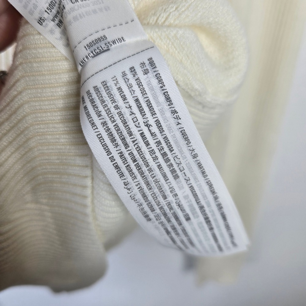 Abercrombie & Fitch Cream Ribbed Knit Long Sleeve‎ Top Ladies Size L - Picture 7 of 7